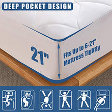 Load image into Gallery viewer, Twin Size Quilted Fitted Mattress Pad, Waterproof Breathable Cooling Mattress Protector, Stretches up to 21 Inches Deep Pocket Hollow Cotton Alternative Filling Noiseless Mattress Cover
