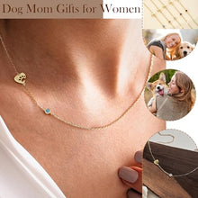 Load image into Gallery viewer, Btysun Dog Lover Gifts, Gifts for Dog Lovers Women Birthstone Necklace for Women Ruby Sideway Necklace Dainty Gold Necklaces with Paw July Birthday Gift Womens Stocking Stuffers 2025