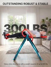 Load image into Gallery viewer, YOLEO Gravity Heavy Duty Inversion Table with Headrest & Adjustable Protective Belt Back Stretcher Machine for Pain Relief Therapy (Red02)