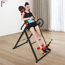 Load image into Gallery viewer, Dodoam Foldable Inversion Table for Home, 4-Position Inversion Rack with Safety Belt & Anti-Slip Foot Pads, Adjustable Height 51-61" for Men & Women