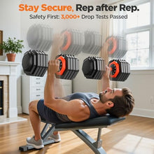 Load image into Gallery viewer, 2026 Updated Adjustable Dumbbell Set of 2, 10-in-1 Weights Dumbbell Set with Storage Box, 110lbs/55lbs