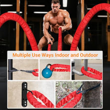Load image into Gallery viewer, Brobantle Battle Rope 2 Inch Diameter,Red 30FT Exercise Workout Ropes for Home Gym Heavy Weighted Training Rope for Working Out