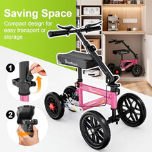 Load image into Gallery viewer, BlessReach Economy Steerable Knee Walker - Compact Crutch Alternative for Foot Injuries with Dual Braking System (Pink)