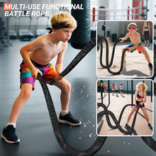 Load image into Gallery viewer, Brobantle Battle Rope 1 Inch Diameter,30FT Exercise Workout Ropes for Home Gym Heavy Weighted Training Rope for Working Out