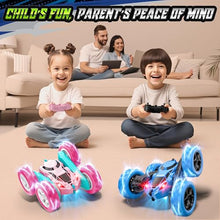 Load image into Gallery viewer, Hamdol Remote Control Stunt Car for Kids, 360° Spinning Double-Sided RC Toy with Headlights
