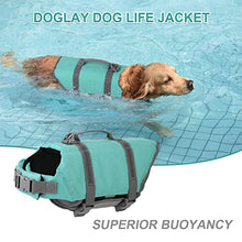 Load image into Gallery viewer, Doglay Dog Life Jacket with Rescue Handle, Dog Life Vest for Swimming Boating, Adjustable Reflective Puppy Swim Vest with Superior Buoyancy for Small Medium Large Dogs