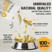 Load image into Gallery viewer, Dog Chits Lamb Ears for Dogs – 100% Natural Baked Lamb Ear Dog Treats – Grain-Free, High Protein, Lower Fat Training Chews – Dental Health & Joint Support – for Large, Medium Dogs – 15 Pack