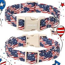 Load image into Gallery viewer, ARING PET 4th of July Collars for Dogs, Fourth of July Patriotic American USA Flag Red White Blue Dog Collar for Puppy Small Medium Large Boy Girl Doggy-L