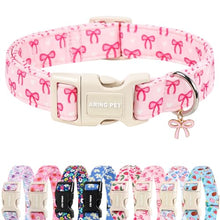 Load image into Gallery viewer, ARING PET Girl Dog Collar, Cute Pink Bow Girly Doggy Collars for Puppy Small Medium Large Female Dogs Pet, for Daily Photos Outdoor Walking Hiking Picnic, L