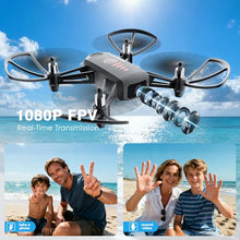 Load image into Gallery viewer, Drone with Camera for Kids 8-12 and Adults 1080P HD Mini FPV Drones with Headless Mode, 360°Flip, One-Key Take Off/Landing, Altitude Hold, Gestures Selfie, Gravity Control, 3 Speed Mode, Drone Gift Toys for Boys, Girls, Beginner Grey