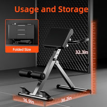 Load image into Gallery viewer, FITKS360 Roman Chair Hyperextension Bench – Adjustable Back Extension Machine for Glutes, Hamstrings & Lower Back – Foldable Multi-Purpose Workout Equipment for Home Gym (Black(Big Pad))