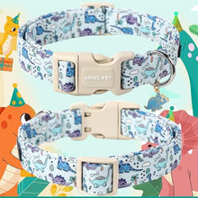 Load image into Gallery viewer, ARING PET Dinosaur Dog Collar-Cute Dog Collar for Small Dogs, Adjustable Dinosaur Print Pet Collars Puppy Collar for Small Medium Large Dogs