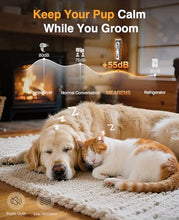 Load image into Gallery viewer, Dog Clippers for Grooming, Dog Grooming Kit for Heavy Thick Hair, Low Noise Cordless Pet Hair Trimmer with Stainless Steel Blade, Professional Rechargeable Hair Trimmer for Dogs and Cats L-Sliver