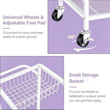 Load image into Gallery viewer, HASAKIESAA Weight Cart Home Gym Storage Rack with Wheels for Dumbbells