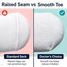 Load image into Gallery viewer, Doctor's Choice Diabetic Socks for Men, Seamless Crew Socks with Non-Binding Top, Provides Extra Comfort for Gout, 4-Pairs, White, X-Large, Size 12-15