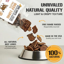 Load image into Gallery viewer, Dog Chits Beef Lung Fillets Dog and Puppy Treats – All Natural Chews for Dogs – Grain-Free, High-Protein, Low Fat Single Ingredient Dog Treat – Ideal for All Dogs – Large, 5 oz – Made in USA