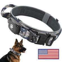 Load image into Gallery viewer, 2026 Upgrade Dog Collar with IPX8 Waterproof AirTag Holder,Military Tactical Handle and Ultra-Durable Metal Buckle/Night Reflective,GPS Collar for Medium to Large Dogs (Camouflage Grey/M)