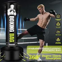 Load image into Gallery viewer, Freestanding Punching Bag for Adults Teens, 70'' Heavy Boxing Bag with Stand with Gloves, Pump and Jump Rope, Women Men Standing Kickboxing Bag for MMA Training Muay Thai Fitness Karate Home Gym