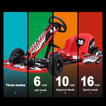 Load image into Gallery viewer, Electric Go Kart for Kids, 36V 350W Motor Drift Kart with 16 MPH Speed, Adjustable Length, Max Load 187lbs