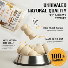 Load image into Gallery viewer, Dog Chits Beef Cheek Rolls for Dogs - Long Lasting Dog Chews, Rawhide Free & High Protein - Natural Beef Cheek Treats for Small, Medium & Large Dogs - 6 Inch (4 Pack)