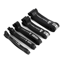 Load image into Gallery viewer, Gymreapers Resistance Bands for Working Out – Elastic Pull Up Exercise Assistance Bands Set for Powerlifting, Stretching, WOD, Strength Training – for Men & Women (5 Bands - Black Set)