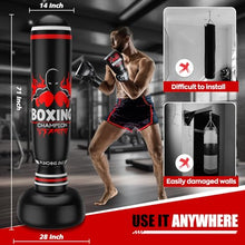 Load image into Gallery viewer, Freestanding Punching Bag for Adults Teens, 69'' Boxing Bag with Stand, Includes Boxing Gloves & Air Pump, Kick Boxing Training Equipment for MMA, Muay Thai, Kickboxing, Fitness for Beginners