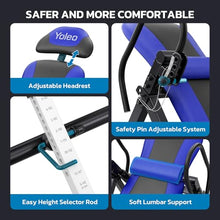Load image into Gallery viewer, YOLEO Inversion Table for Back Pain 2026 Foldable Inversion Table w/Removable Lumbar Pad, Reversible Ankle Holders, Easy Assembly
