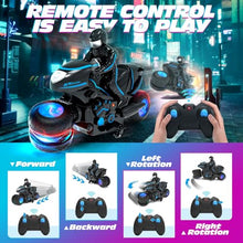 Load image into Gallery viewer, Tecnock RC Motorcycle, Remote Control Motorcycle with LED Lights, RC Car Dirt Bike Toy,