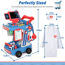 Load image into Gallery viewer, Liberry Doctor Kit for Toddlers Ages 3 4 5, Pretend Kids Doctor Playset with Cart, Costume and Stethoscope, Role Play Medical Toys Birthday Gift for Girls Boys (Blue)
