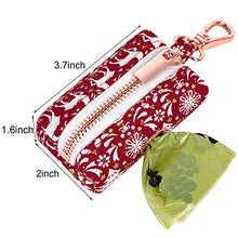 Load image into Gallery viewer, ARING PET Dog Waste Bag Dispenser, Cotton Doggy Poop Bags Holders Attach to Any Leashes, Portable Washable Christmas Pet Waste Pouch Dispenser with Metal Zipper