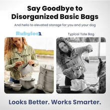 Load image into Gallery viewer, Rubyloo Puffer Dog Travel Bag for Dog Moms, Diaper Bag with Travel Bowls