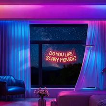 Load image into Gallery viewer, Do You Like Scary Movies LED Neon Sign, USB Powered Light Decor