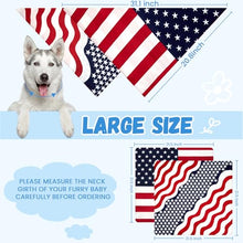 Load image into Gallery viewer, Dog Bandanas XLarge 2PCS in Storage Box, Reversible American Flag Pet Scarf for Boy and Girl, Washable, Adjustable Bandana for Dogs, 4th of July Patriotic Bandana for Large and Extra Large Dogs