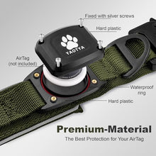 Load image into Gallery viewer, 2026 Upgrade Dog Collar with IPX8 Waterproof AirTag Holder,Military Tactical Comfortable Control Handle and Ultra-Durable Metal Buckle/Night Reflective,GPS Collar for Medium to Large Dogs(ArmyGreen/L)