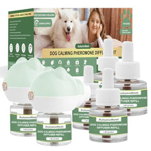 Load image into Gallery viewer, Dog Pheromone Diffuser Kit, Pet Diffuser for Stress Support, Reduces Stress and Promotes Relaxed Behavior, 2 Plug-in + 4 Packs Refill, 120 Day Supply (Non-Toxic, Safe & Inedible), Diffuser with Light