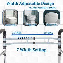 Load image into Gallery viewer, Toilet Safety Rails (300 LB) – Adjustable, Foldable Toilet Handle Frame for Elderly & Disabled Adults, Supports All Toilet Types