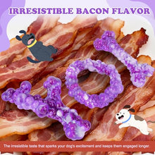 Load image into Gallery viewer, Baypetly 3Pack Dog Chew Toys for Aggressive Chewers, Indestructible Interactive Dog Chew Nylon Bone Toys for for Medium Large Breed 15-60lbs, Teething Toy to Keep Them Busy, Bacon Flavor (Purple)