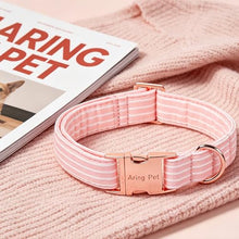 Load image into Gallery viewer, ARING PET Girl Dog Collar for Puppy Small Medium Large Dogs-Pink Stripe L