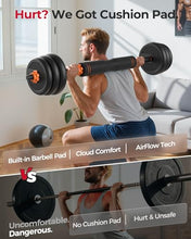 Load image into Gallery viewer, FEIERDUN Adjustable Dumbbells, 20lbs Free Weight Set with Connector, 4 in1 Dumbbells Set Used as Barbell, Kettlebells, Push up Stand, Fitness Exercises for Home Gym Suitable Men/Women