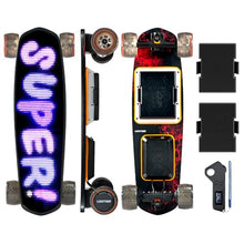 Load image into Gallery viewer, Electric Skateboards with LED Screen Deck, Supports Image DIY via App. 10S3P 7.8A Removable Battery/ 25 Miles (Contains 2 batteries)