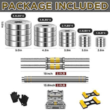 Load image into Gallery viewer, PHOEROS Adjustable Dumbbell Set - 44/66 LBS weights set, Dumbbell Barbell 3 in 1, Steel Dumbbells Pair with Connecting Rod for Adults Women Men Fitness Workout, Home Gym Exercise Training Equipment