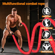Load image into Gallery viewer, Brobantle Battle Rope 2 Inch Diameter,Red 30FT Exercise Workout Ropes for Home Gym Heavy Weighted Training Rope for Working Out