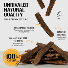 Load image into Gallery viewer, Dog Chits Beef Esophagus Chews for Dogs & Puppies - All Natural Single Ingredient - High Protein, Low Fat Beef Jerky Chew - Safe for All Breeds - Great for Joint - Dental Clean Crunch - 6 inch, 10 oz