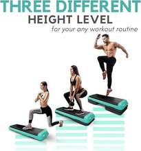 Load image into Gallery viewer, Yes4All Adjustable Workout Aerobic Exercise Step Platform with 4 Adjustable Risers Included and Extra Risers Options - Green Black