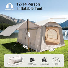 Load image into Gallery viewer, ABORON 12-14 Person Inflatable Camping Tent, 2-Room Glamping Tent with Pump