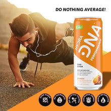Load image into Gallery viewer, HYDRADNA- Clean Performance Drink, Zero Sugar | For Natural Fuel, Alertness, Boost, Stamina,120 mg Organic Caffeine, Natural Flavors, Zero Sucralose, Clean Ingredients (12 Pack) (12 Pack, Orange)