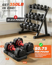 Load image into Gallery viewer, Rendpas Adjustable Dumbbells Set of 2, Select Weight Dumbbell Set, 5 in 1 Free Dumbbell Set with Anti-Slip Texture Handle, Weight Set For Home Gym Suit both Men and Women