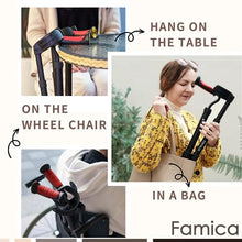 Load image into Gallery viewer, Famica Crutch for Adult (x1 Unit, Open Cuff) - Adjustable Ergonomic Handles, Cuff, Height, Foldable, Lightweight and Non-slip Forearm Crutches