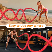 Load image into Gallery viewer, Brobantle Battle Rope 2 Inch Diameter,Red 30FT Exercise Workout Ropes for Home Gym Heavy Weighted Training Rope for Working Out