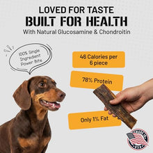 Load image into Gallery viewer, Dog Chits Beef Esophagus Chews for Dogs & Puppies - All Natural Single Ingredient - High Protein, Low Fat Beef Jerky Chew - Safe for All Breeds - Great for Joint - Dental Clean Crunch - 6 inch, 10 oz